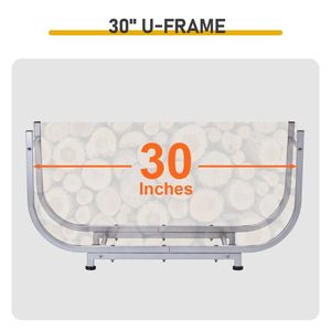 30in Rustproof Firewood Rack Indoor Outdoor Storage <b>Holder</b> Stable <b>Log</b> Decor Organiser for Fireplaces Fireplace Sets Accessories - Product Image 5