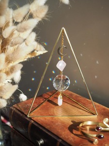 Triangle Shape <b>Table</b> <b>Top</b> Wooden Base <b>Decorative</b> Stand For Home Office Desk Shelf And Modern Minimal Wooden <b>Decor</b> Accent Piece - Product Image 1