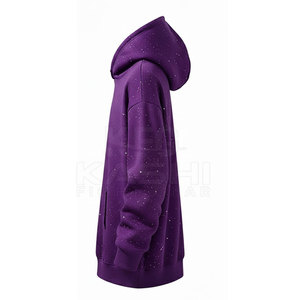 Sudadera con Capucha de Forro Polar de Algodón para Hombre, Estilo Urbano Moderno, con Pedrería, Antiarrugas y Transpirable, Ideal para Uso Casual al Aire Libre en Invierno - Product Image 3