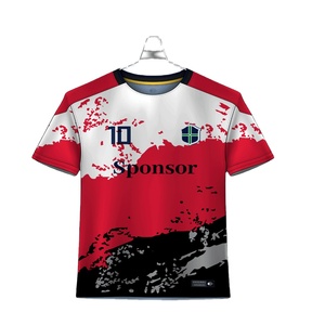 Camiseta de Fútbol Retro Sublimada con Estampado Personalizado, Cuello en V, Manga Corta, Unisex, de Alta Calidad, Transpirable, de Secado Rápido, 100% Poliéster - Product Image 2