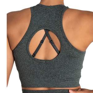 Custom Womens High Neck Seamless Sports Bra Gym Fitness Yoga Crop Top <b>Stretch</b> Breathable Activewear OEM Wholesale - Product Image 4