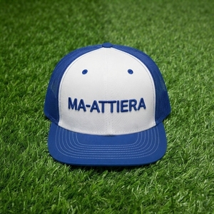 Casquette de baseball pour homme, blanche et bleue, style trucker, avec logo brodé personnalisé, dos en maille, réglable, pour l'extérieur et le streetwear - Product Image 6