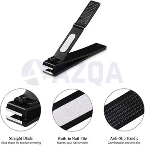 Ensemble de coupe-ongles en acier inoxydable avec revêtement noir et boîte de rangement en métal doré pour l'entretien professionnel des ongles - Product Image 4