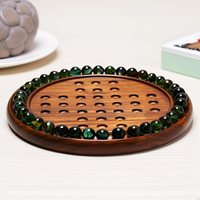 Jeu de solitaire en bois artisanal de qualité supérieure, solitaire classique en bois avec billes de verre, jouets éducatifs d'intelligence
