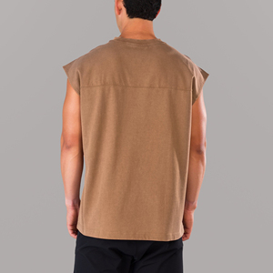 Ropa de gimnasio para hombre, transpirable, ecológica, de secado rápido, 100% poliéster, camiseta sin mangas para fitness, culturismo, yoga y entrenamiento. - Product Image 5
