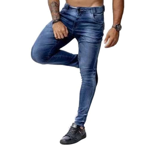 Men's Slim Fit Stonewashed Denim Jeans Mid Waist Solid <b>Color</b> Casual Cotton Straight Leg Autumn Style - Product Image 6