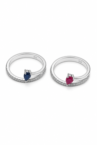 Anillo de rubí y diamantes en plata de ley 925 - Product Image 6