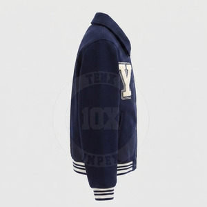 Low Moq Winter Jacket with Embroidered Details Contrast Sleeves Premium Quality Casual Letterman Jacket - Product Image 4