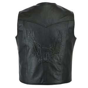 Gilet de motard en cuir personnalisé pour homme, vêtements de club moto, vêtements de conduite sans manches, fabrication directe - Product Image 2