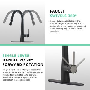 Rubinetto da Cucina Nero Estraibile Monocomando dal Design Moderno con Caratteristiche Premium - Product Image 6