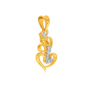 Pendentif Cœur en Or Jaune pour Femme avec Diamants de Laboratoire Rondes Taille Brillant – Idéal pour un Port Quotidien Romantique - Product Image 2