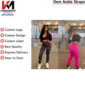 Custom Logo Ankle Straps Extra Thick Neoprene Padding for <b>Cable</b> Kickbacks Wholesale Glute Training <b>Gear</b> for Gym and Fitness - Product Image 5