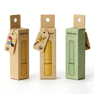 Boîte d'emballage cylindrique de luxe holographique vide pour baume à lèvres, avec revêtement UV, en papier couché, pliable, tube brillant, recyclable, vente en gros - Product Image 1