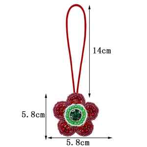 Breloques de sac en perles de rocaille faites à la main avec des matériaux de haute qualité, breloques de sac en perles de rocaille pour femmes, décoration de sac à main - Product Image 2