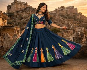 Lehenga Choli traditionnel indien pakistanais pour femmes, vert, brodé, longueur au sol, coupe ample, tenue de mariage - Product Image 1