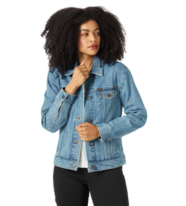 Chaqueta Vaquera para Mujer con Diseño de Logotipo Personalizado, Color Azul Claro, Ecológica, Transpirable, con Detalle de Botones, Acabado Lavado, Superventas - Product Image 1
