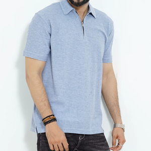 Polo pour homme de qualité supérieure, 50% coton/50% polyester, 220 GSM, origine Bangladesh, logo personnalisé, fermeture à 1/4 zip - Product Image 1