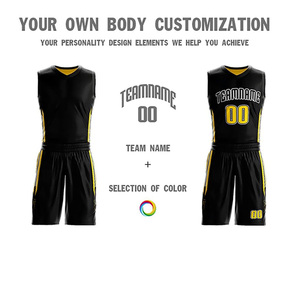 Uniformes de Baloncesto Personalizados en Negro y Amarillo, Sublimados, con Nombre del Equipo 00, Transpirables, Ajuste Atlético, Unisex, Jersey y Pantalones Cortos para Adultos - Product Image 2