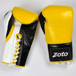 Gants de boxe en cuir pour enfants, avec lacets, pour jeunes et juniors, pour compétition, sparring et entraînement, avec protection du pouce - Product Image 2