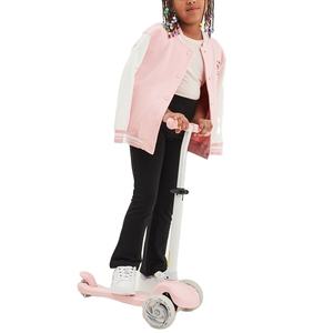 Pantalones de punto negros para niñas, con forro polar, elásticos, transpirables, cálidos, con bolsillos traseros para uso diario - Product Image 3