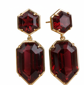 ต่างหูห้อยยาวประดับพลอยโกเมนสีแดงสด รุ่นฮิตปี 2026 ขนาด 5.5 นิ้ว เงินแท้ 925 ชุบทอง 18K ของขวัญสำหรับเธอ - Product Image 3