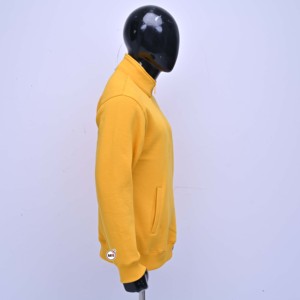 เสื้อสเวตเชิ้ตผู้ชายคุณภาพพรีเมียม สีเหลือง คอตั้ง ซิป ¼ ตัว ทรงปกติ ผ้าเฟรนช์เทอร์รี่ สีพื้น ใส่ได้ในฤดูใบไม้ร่วง พร้อมปรับแต่งได้ - Product Image 3