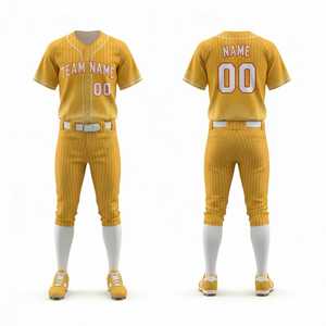 Uniforme de Béisbol Personalizado con Transferencia Térmica para Hombre, Pantalones de Jersey Sólido, Transpirables, de Secado Rápido, que Absorben la Humedad, para Todas las Temporadas - Product Image 3