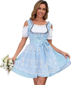 Traje Tradicional Bávaro Alemán para Mujer, Dirndl de Alta Calidad Personalizable, Disfraz de Poliéster para TV/Película, Halloween, Cosplay - Product Image 4