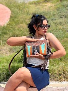 Nueva Manta con sillín de estilo occidental, bolsos de cuero con herramientas, bolsos cruzados de cuero azteca de alta calidad, bolsos multicolores Vintage - Product Image 2