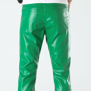 Pantalon en cuir PU pour homme, coupe slim, décontracté, streetwear, bas de tenue confortable, tissu durable et contemporain - Product Image 5