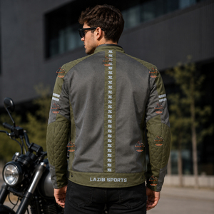 Men's <b>Motorcycle</b> Protective <b>Summer</b> <b>Jacket</b> Abrasion Resistant Air Mesh Riding Apparel with Reflective Stripes - Product Image 3