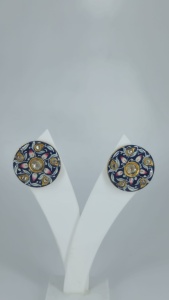 Royal 925 <b>Silver</b> Gold Plated Zircon Geometric Round <b>Earrings</b> IGI Certified Minimalist Premium Designer <b>Studs</b> for Women - Product Image 5