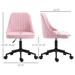 Sedia da Ufficio Girevole in Velluto con Schienale Medio, Design a Conchiglia, Ergonomica e Confortevole, con Poggiatesta Regolabile, Sedia Direzionale per Casa e Ufficio - Product Image 3