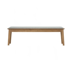 Banco de Comedor Tapizado Grande, Moderno, con Estructura de Madera Maciza, Banco Acolchado para Entrada con Asiento de Tela Gris para Comedor y Pasillo - Product Image 2