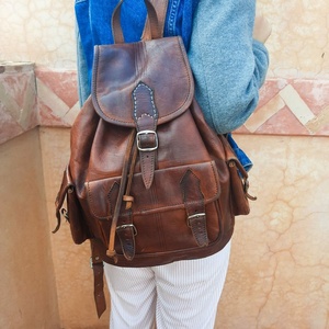 Trending Stylish Casual <b>Brown</b> And White Bags Outdoor Leather <b>Backpack</b> for Women Trendy Fashion Prices Leather <b>Backpack</b> Bags - Product Image 3