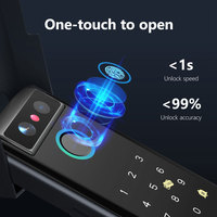 Serrure de porte intelligente Tuya WiFi 3D avec reconnaissance faciale, double empreinte digitale, étanche, pour portail extérieur en fer