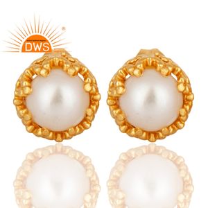 Nouvelle boucle d'oreille plaquée or pour femmes perle pierre précieuse boucle d'oreille indienne mode bijoux Collection classique - Product Image 4