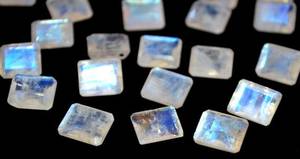 High Quality Octagon Shape Moonstone Faceted Cut <b>Rainbow</b> Calibrated Flatback <b>Top</b> Natural Blue Gemstone Available Factory Bulk - Product Image 3