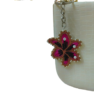 Animal Pattern Bead Embroidery Charm <b>Kit</b> on Faux Leather Eco-Friendly <b>DIY</b> Keychain or Bag Pendant Customizable Color & Size - Product Image 2