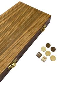 Jeu de backgammon artisanal en bois de 10 pouces, finition naturelle, style pliable, plateau de table pour un jeu de stratégie classique en famille - Product Image 5