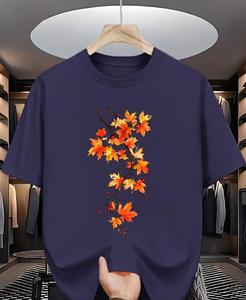 เสื้อยืดพิมพ์ลายสกรีนผ้าไหมเนื้อนุ่มพิเศษสำหรับผู้ชาย สวมใส่สบาย เหมาะสำหรับฤดูร้อน เป็นมิตรกับสิ่งแวดล้อม ตกแต่งด้วยผ้าเดนิม ผ้าบาติก และผ้าคอร์ดูรอย - Product Image 1