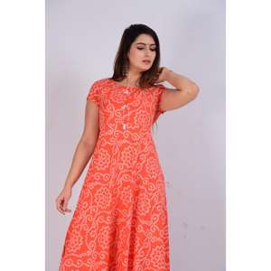 AARTI FASHION Traje Salwar Casual de Verano Transpirable Diseño Sencillo Cuello Redondo Manga Corta Cintura Natural Silueta en A Tejido - Product Image 2