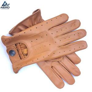 Fashionable Leather <b>Driver</b> <b>Gloves</b> with Adjustable Wrist Strap & Non-Slip All Seasons Factory Wholesale Construction Best - Product Image 5
