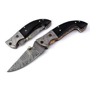 Cuchillo de Bolsillo Burraq Hecho a Mano con Acero de Damasco, Mango Elegante y Funda de Cuero, Punta de 7 Pulgadas, Ideal para Regalos y Actividades al Aire Libre - Product Image 4