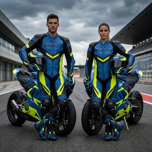 Combinaison de course moto personnalisée en cuir OEM, équipement de moto perforé en cuir de vachette pour piste, vêtements de protection pour motards en gros - Product Image 5