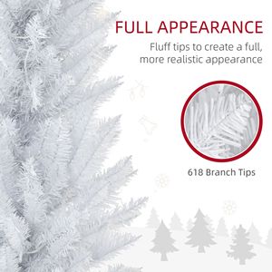 "8ft Slim Realistic Branches Pre-Lit Christmas <b>Tree</b> with Warm White <b>LED</b> Lights for Home Decor" - Product Image 6