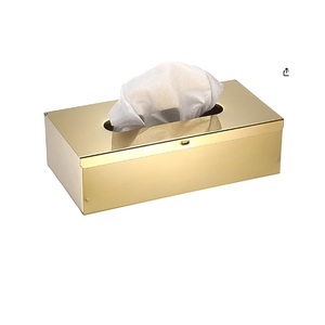Caja para pañuelos cuadrada de metal, soporte para pañuelos para baño, accesorio estético, dispensador de servilletas faciales, estilo vintage - Product Image 4