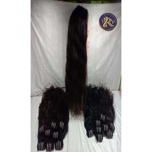 Extensiones de cabello rizado Natural de estilo recto ondulado de alta calidad de la India virgen 100% cabello humano crudo sin procesar para trenzar la India - Product Image 4