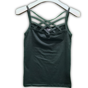Camiseta sin mangas recortada con cuello Halter para mujer, ropa de calle ecológica de punto sin mangas con espalda de encaje, Tops informales calados de verano - Product Image 3