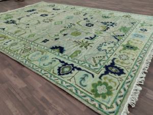 Tapis Oushak en laine noué à la main de haute qualité, motif floral pastel, tapis turc vintage, tapis artisanal de luxe, décoration d'intérieur - Product Image 4